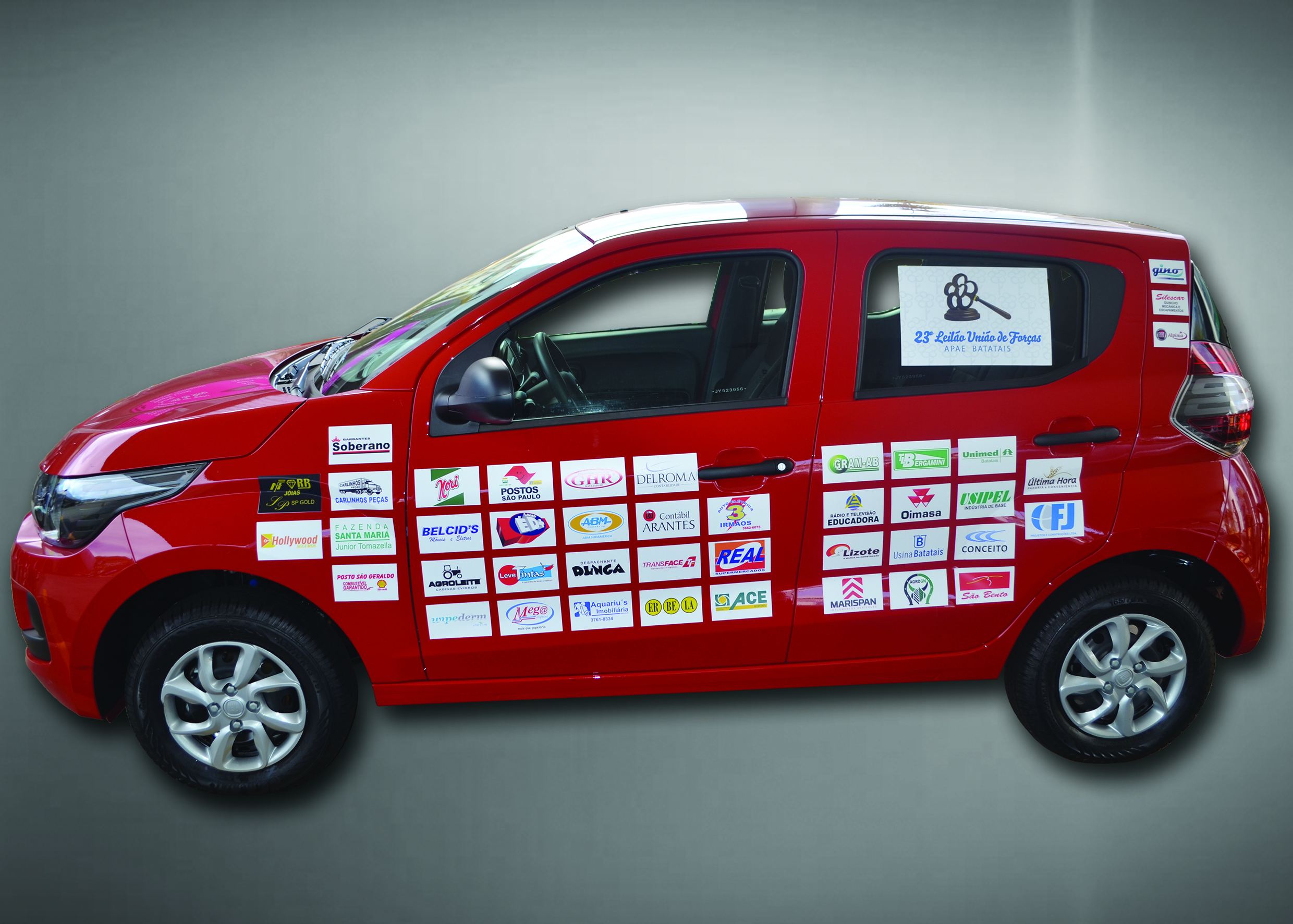  Fiat Mobi 0Km doado e que será sorteado durante o 23º Leilão da APAE Batatais